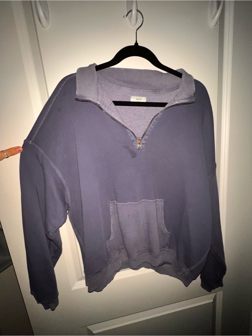 aerie Quarter-Zip Cozy Pullover Sweater - Slate Blue